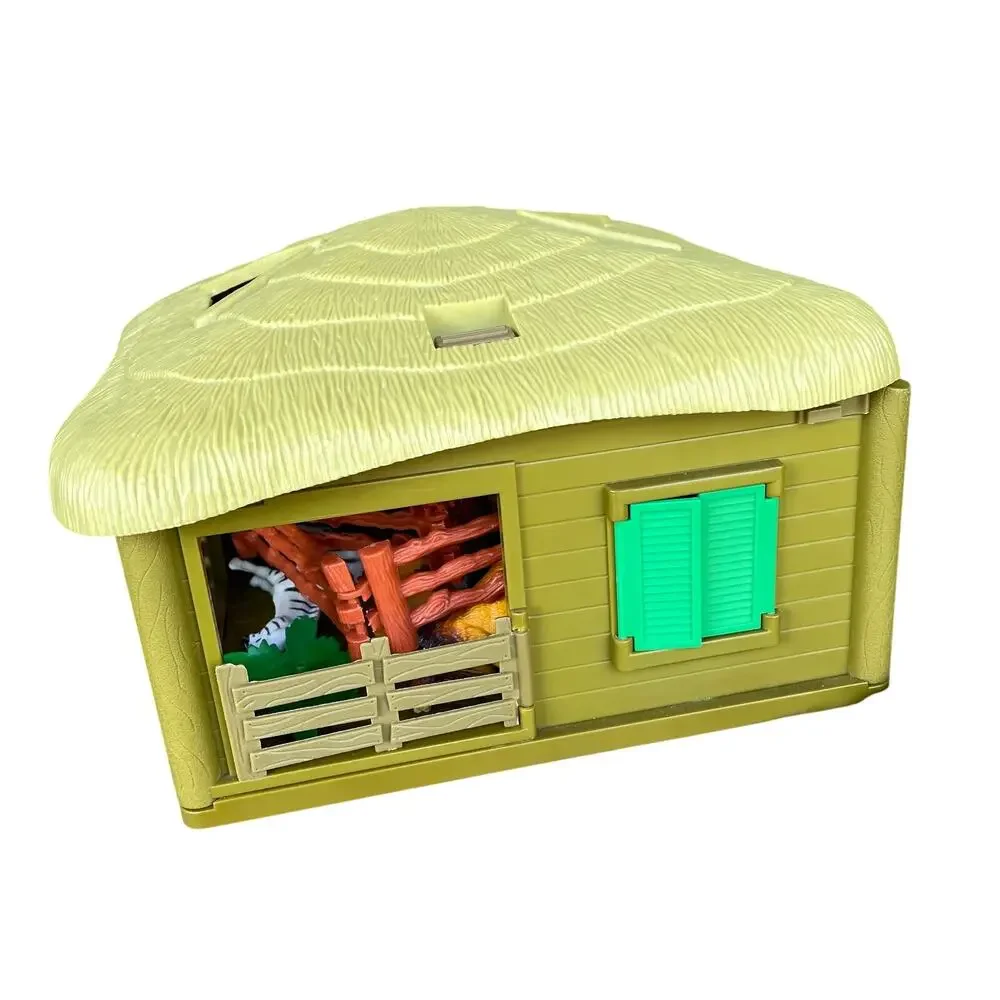 Vintage Toys R Us Safari Play Set Animal Planet Hut Truck Wild Jungle INCOMPLETE